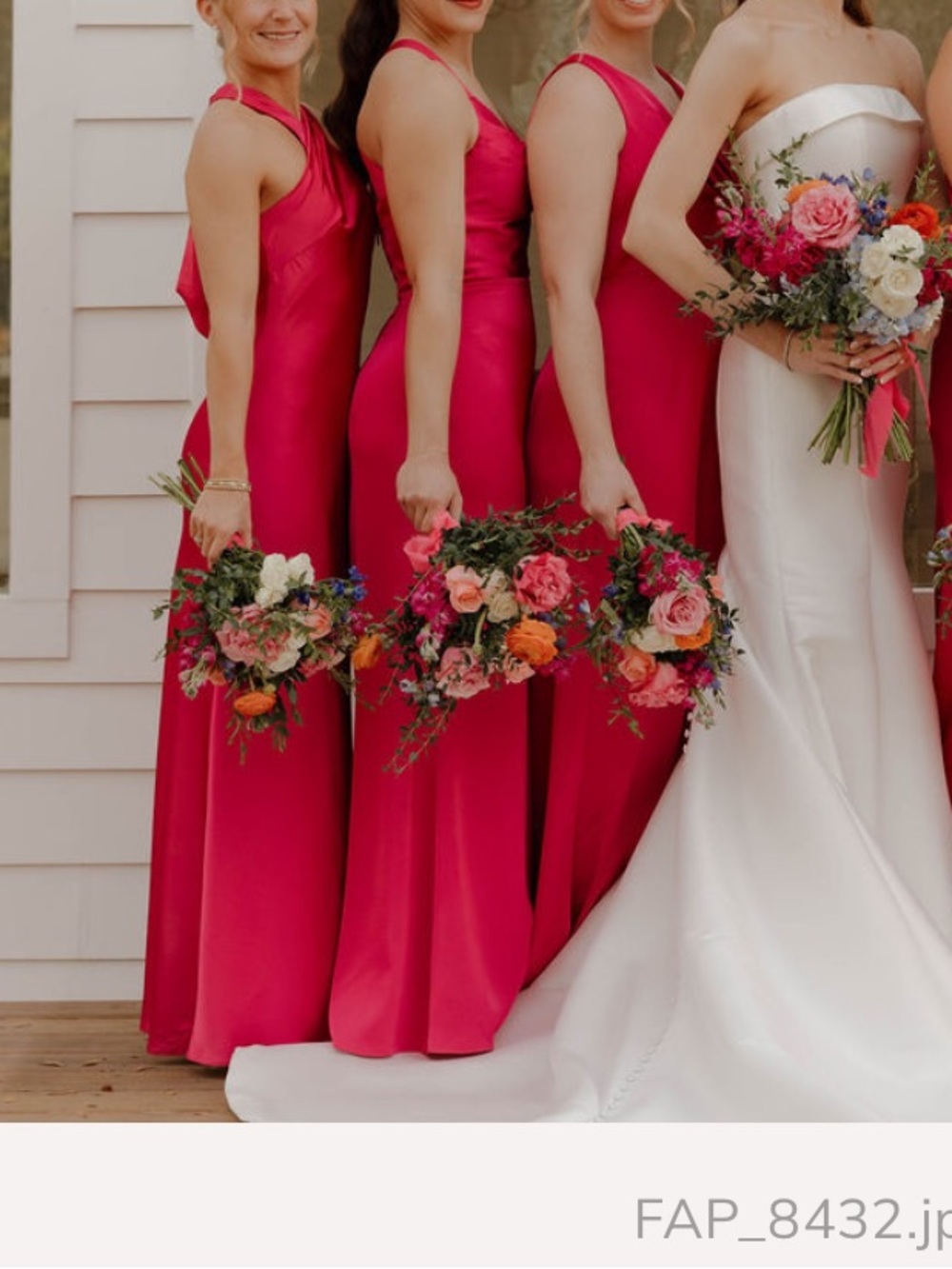 Azazie Barbie Fuchsia Satin Stretch bridesmaid dress prom - Picture 6 of 10